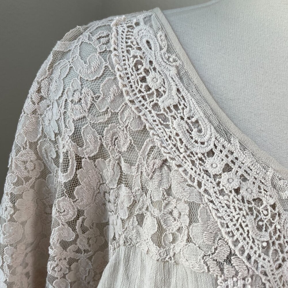 Westport‎ Womens Plus 3X Lace Trim Tunic Top V Neck 3/4 Sleeve Shirt - Picture 10 of 13